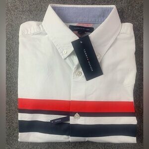 Tommy Hilfiger Slim Fit Mens Cotton Blend L/S Button Down Shirt Size M